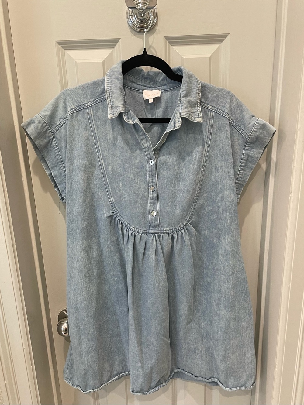 Light Wash Denim Shirt Dress